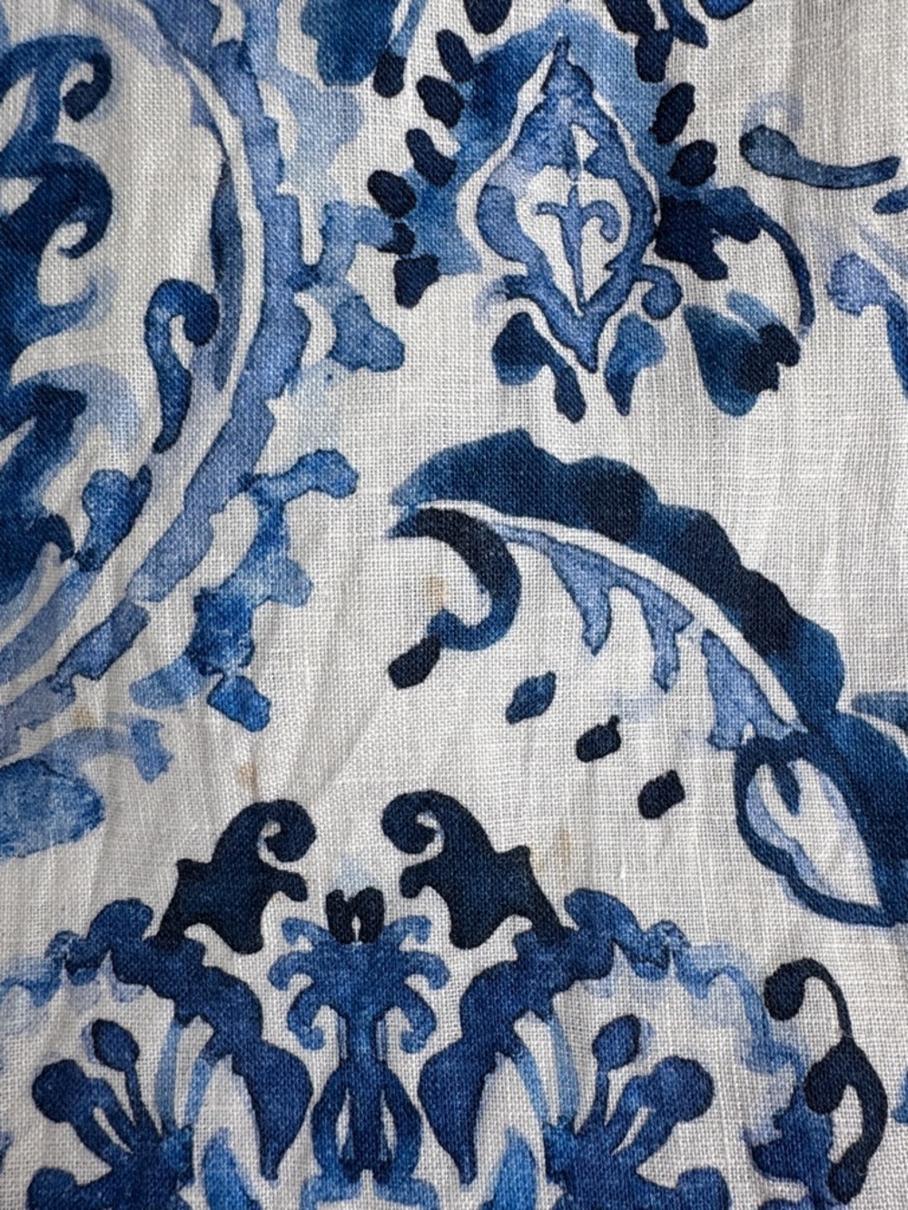 Sara Campbell Blue White Linen Kaftan Dress | Small | Coastal Resort - Picture 7 of 14